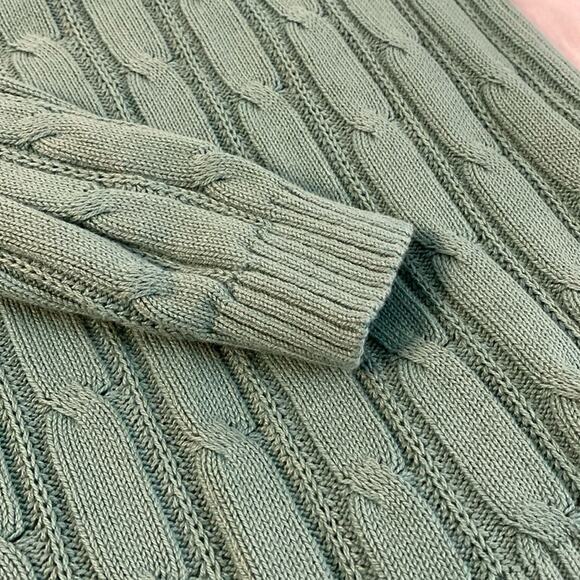 W Wear Made in Italy Jade Cotton Cable Knit Boat Neck Sweater Size Small - Picture 7 of 7